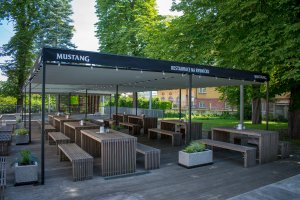 Pergola Latin 80, RESTAURACE NA RYBNÍČKU, Opava, realizace Bohemiaflex CS